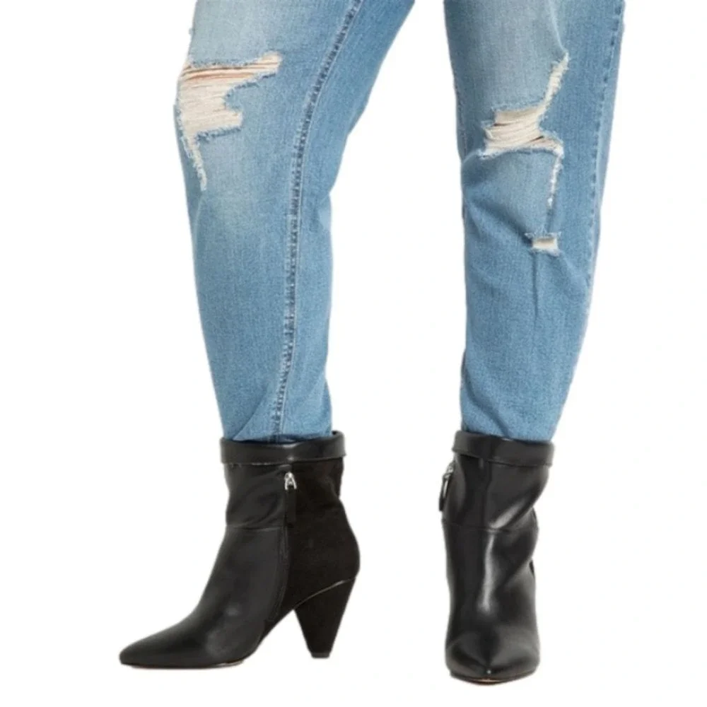 Eloquii New Sizes 8W Black Kase Suede Faux Leather Wide‎ Shaft Booties Boots
